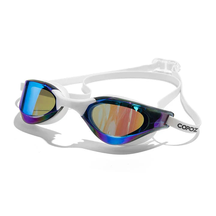 Professional anti-fog, UV-protective swimming goggles with customizable fit and durable construction