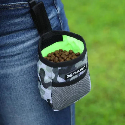 Stylish and durable dog training treat pouch with secure storage, hands-free design, and separate pocket for waste bags