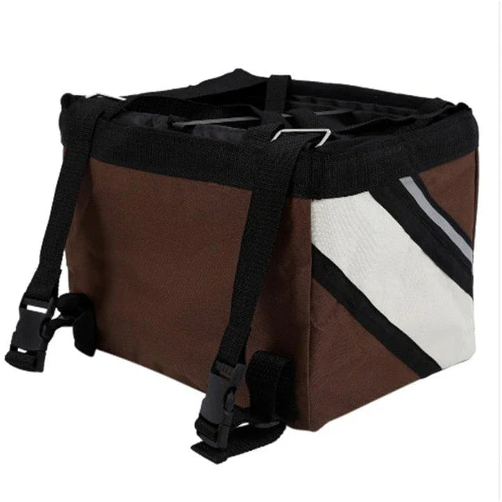 Deluxe Bike Pet Carrier - A stylish and secure way to transport your furry friend on bike rides and outdoor adventures