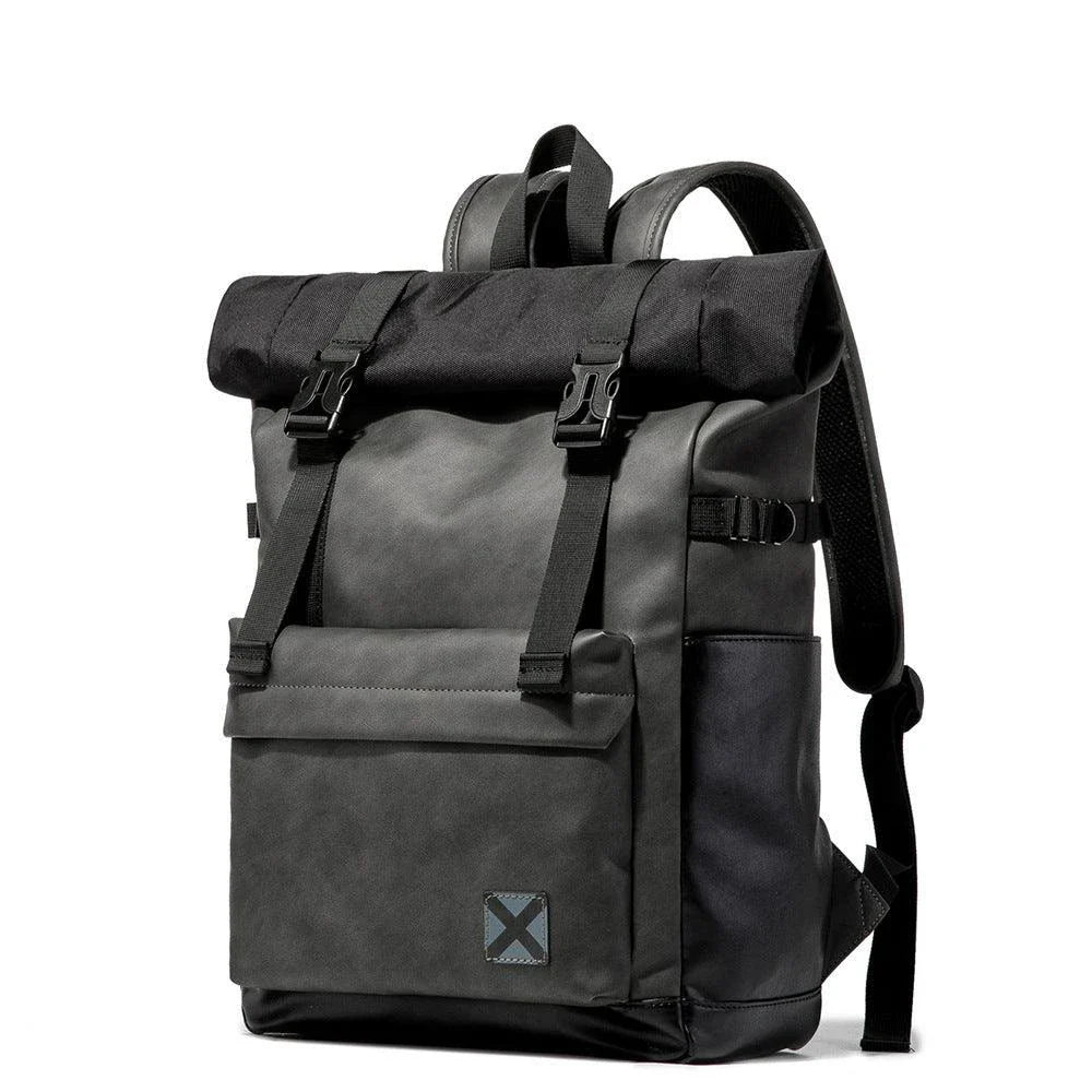 A large, high-quality PU leather backpack with a sleek, modern design and ample storage capacity