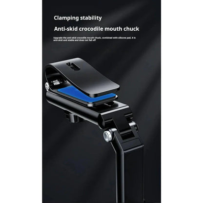 360-degree adjustable rearview mirror car phone mount with universal fit for smartphones