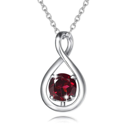 Elegant octagonal sterling silver necklace pendant with a four-claw zircon gemstone centerpiece