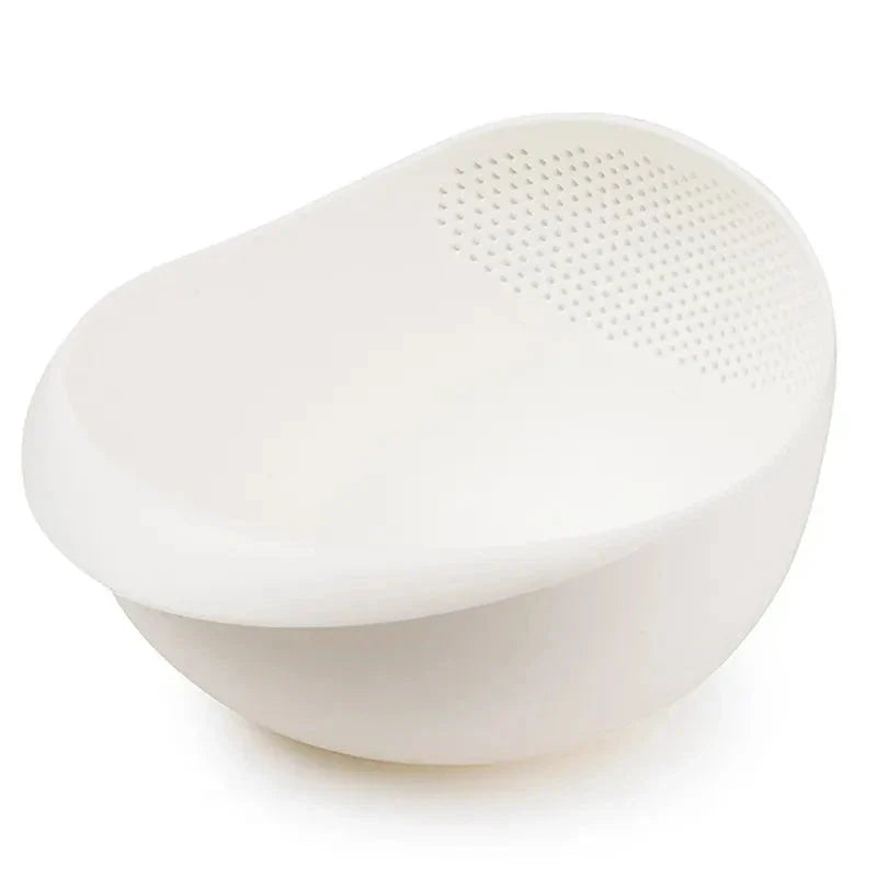 A multi-purpose kitchen drain basket with handles, made of high-quality polypropylene material for efficient draining and easy cleaning.