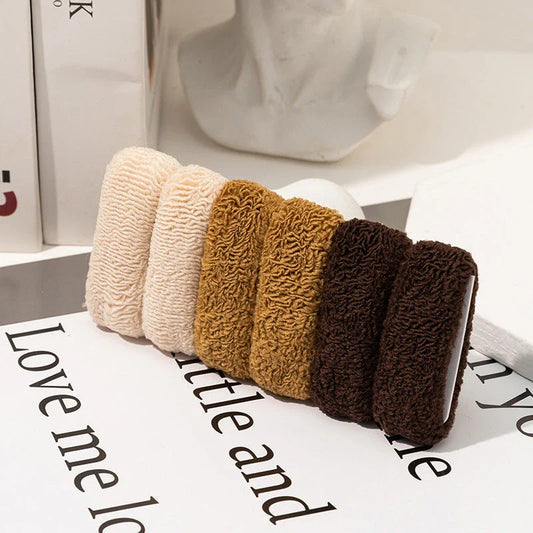6 Pack of Stylish High Elastic Hair Bands in Solid Colors for Women's Hairstyles