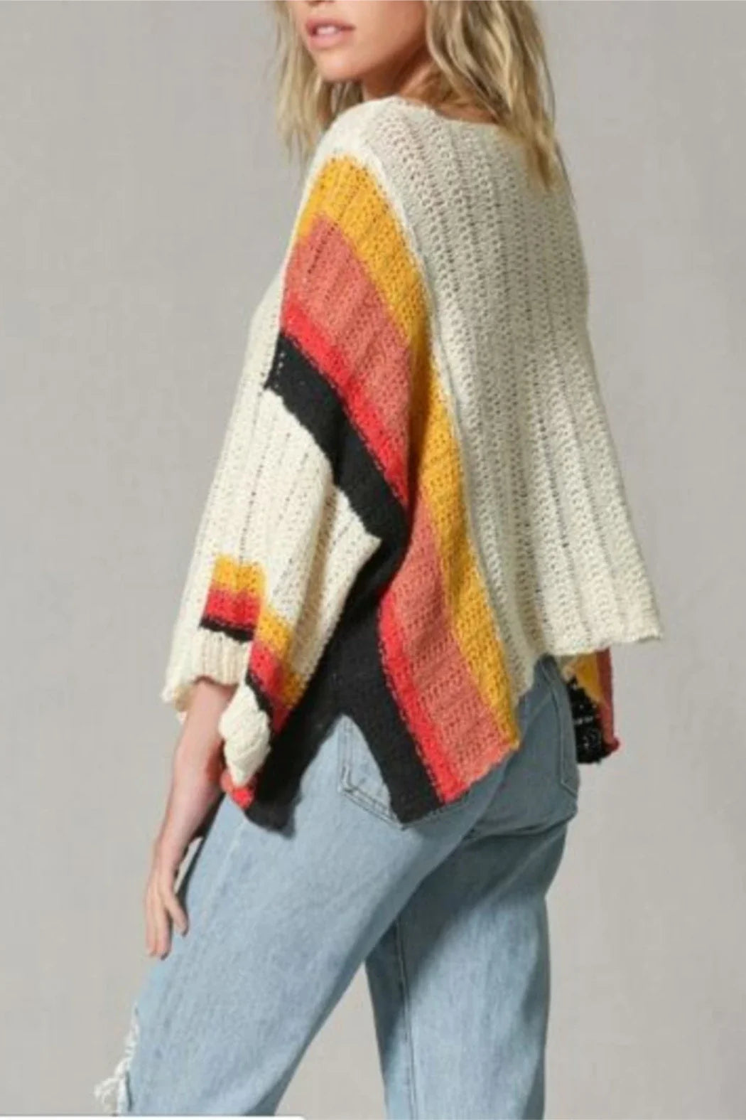 Premium Hollow Out Beach Shirt with Vibrant Knitted Rainbow - Comfortable, Stylish Beachwear for Warm Weather Outings