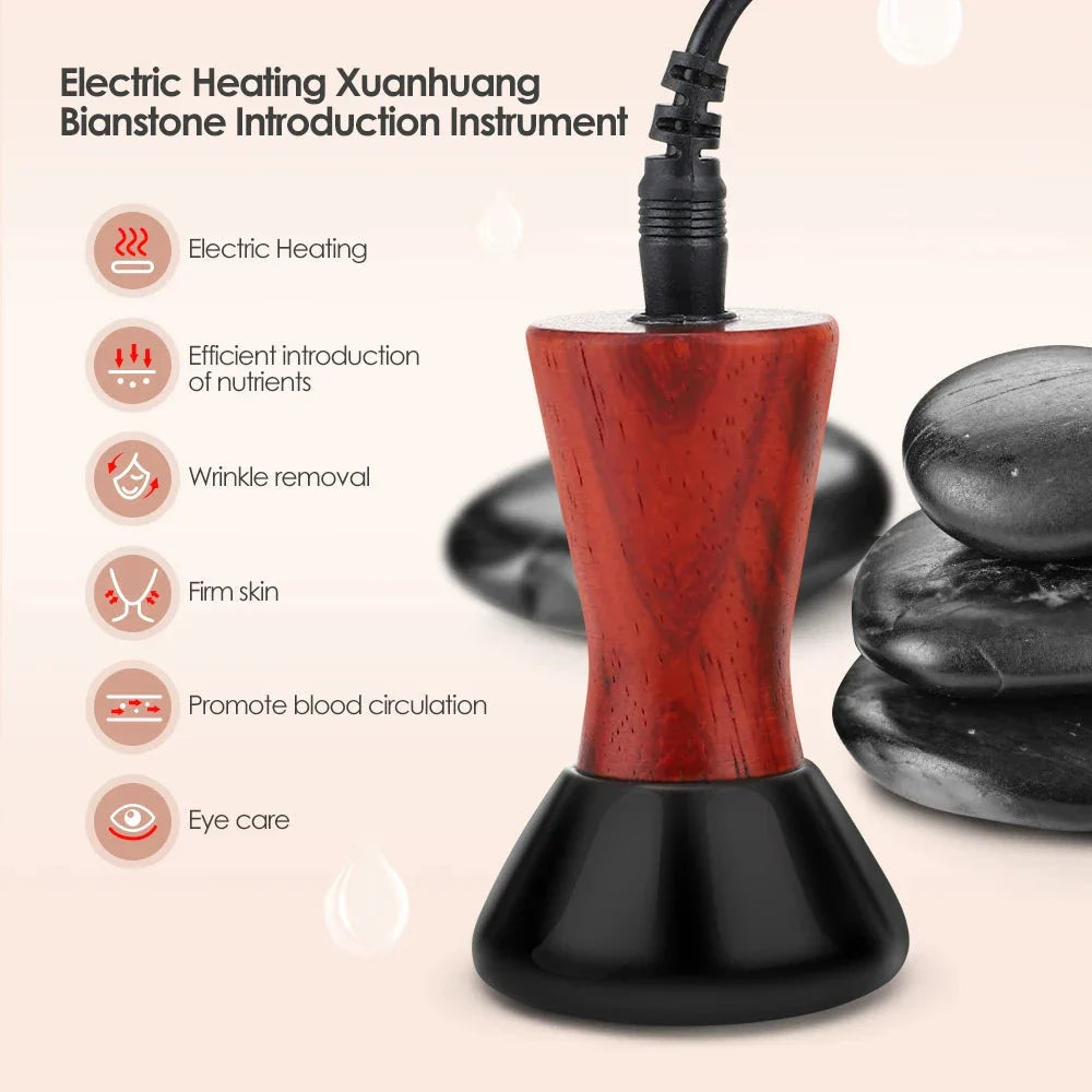 Electric Heated Gua Sha Stone for Facial Lifting and Skin Firming Treatment