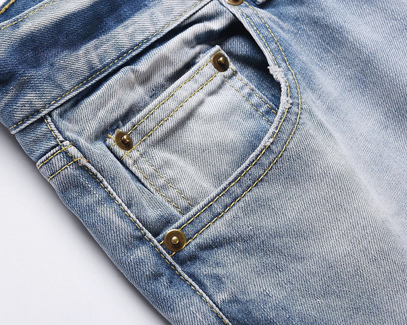 Hhomeenjoy US Premium Distressed Denim Jeans - Casual Streetwear Style
