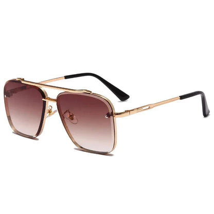 Classic Vintage Square Sunglasses with Durable Alloy Frame and UV400 Polycarbonate Lenses