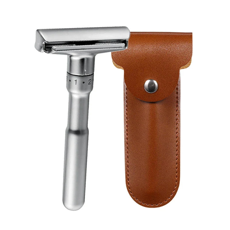 Customizable zinc alloy safety razor with adjustable settings for a close, smooth shave