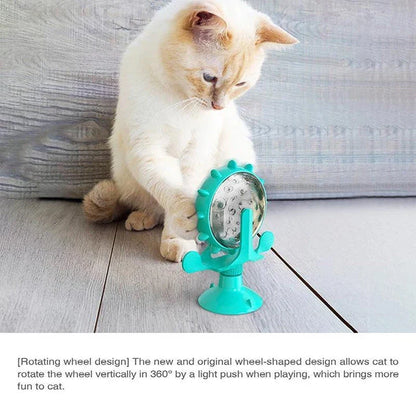 Interactive Windmill Turntable Puzzle Toy for Small Dogs and Cats - Slow Feeder for Mental Stimulation