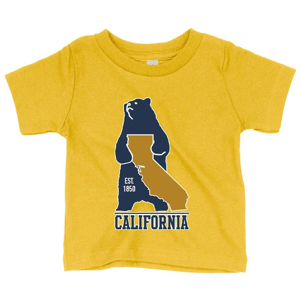 Cozy California Baby Bear T-Shirt in pink with a vintage-inspired bear graphic design