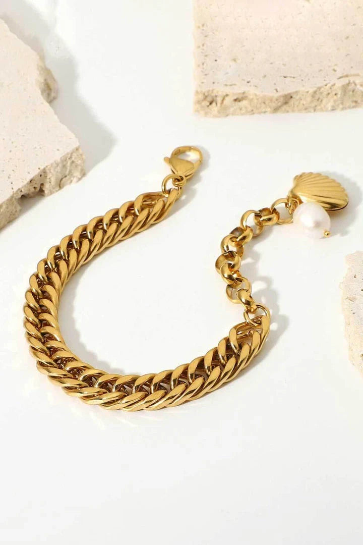 Hhomeenjoy Elegant 18K Gold-Plated Curb Chain Bracelet