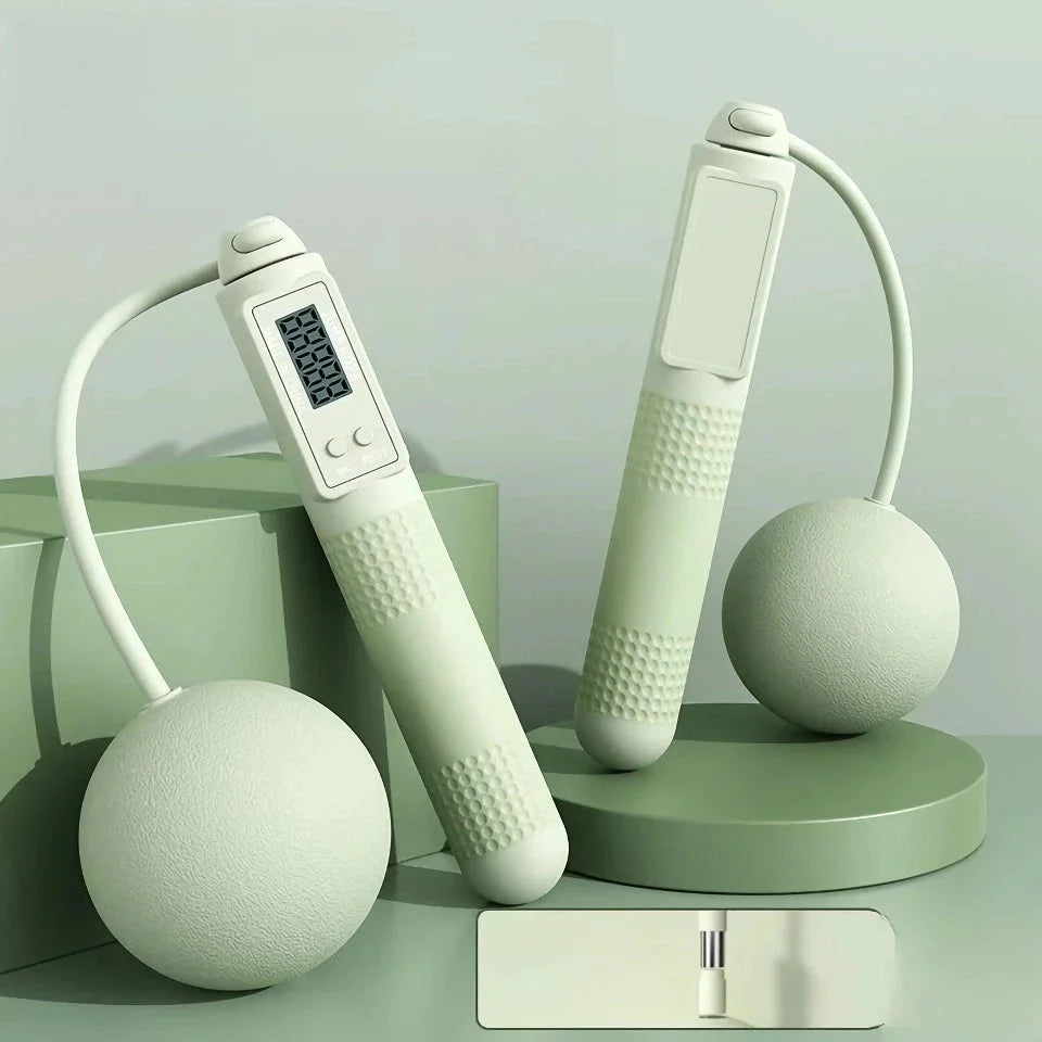 Trendha Cordless Jump Rope with Smart Fitness Tracking - Workout Companion with Digital Counter, Adjustable Intensity, and Quiet Design