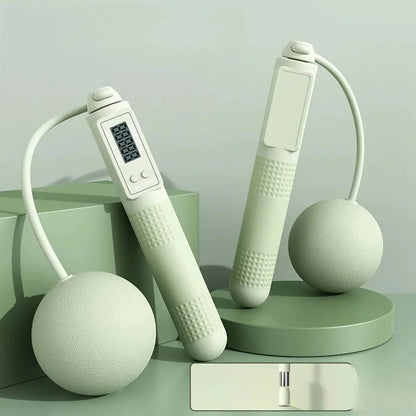 Trendha Cordless Jump Rope with Smart Fitness Tracking - Workout Companion with Digital Counter, Adjustable Intensity, and Quiet Design