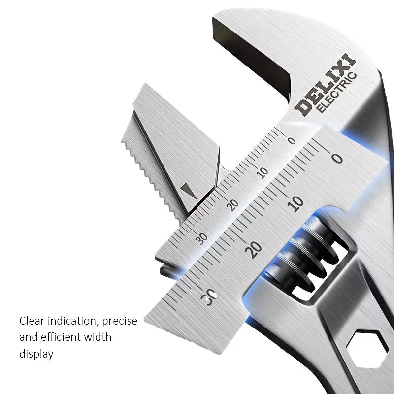 Premium Adjustable Stainless Steel Multipurpose Wrench with Chromium-Vanadium Steel Construction and Precise Laser Calibration