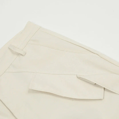 Premium pleated overalls for men with ribbon pockets, available in black and apricot colors, sizes S-XL