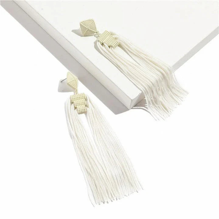 Elegant Bohemian Tassel Earrings with vintage-inspired charm and sophisticated metal finishes