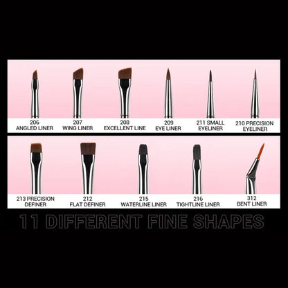 11-Piece Precision Eyeliner Brush Set with Diverse Brushes for Flawless Eye Makeup Application