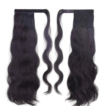 Glamorous blonde wavy clip-in ponytail for a Hollywood-inspired hairstyle