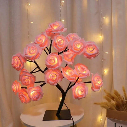 Enchanting LED Rose Flower Lamp with Customizable Branches and Lighting Colors
