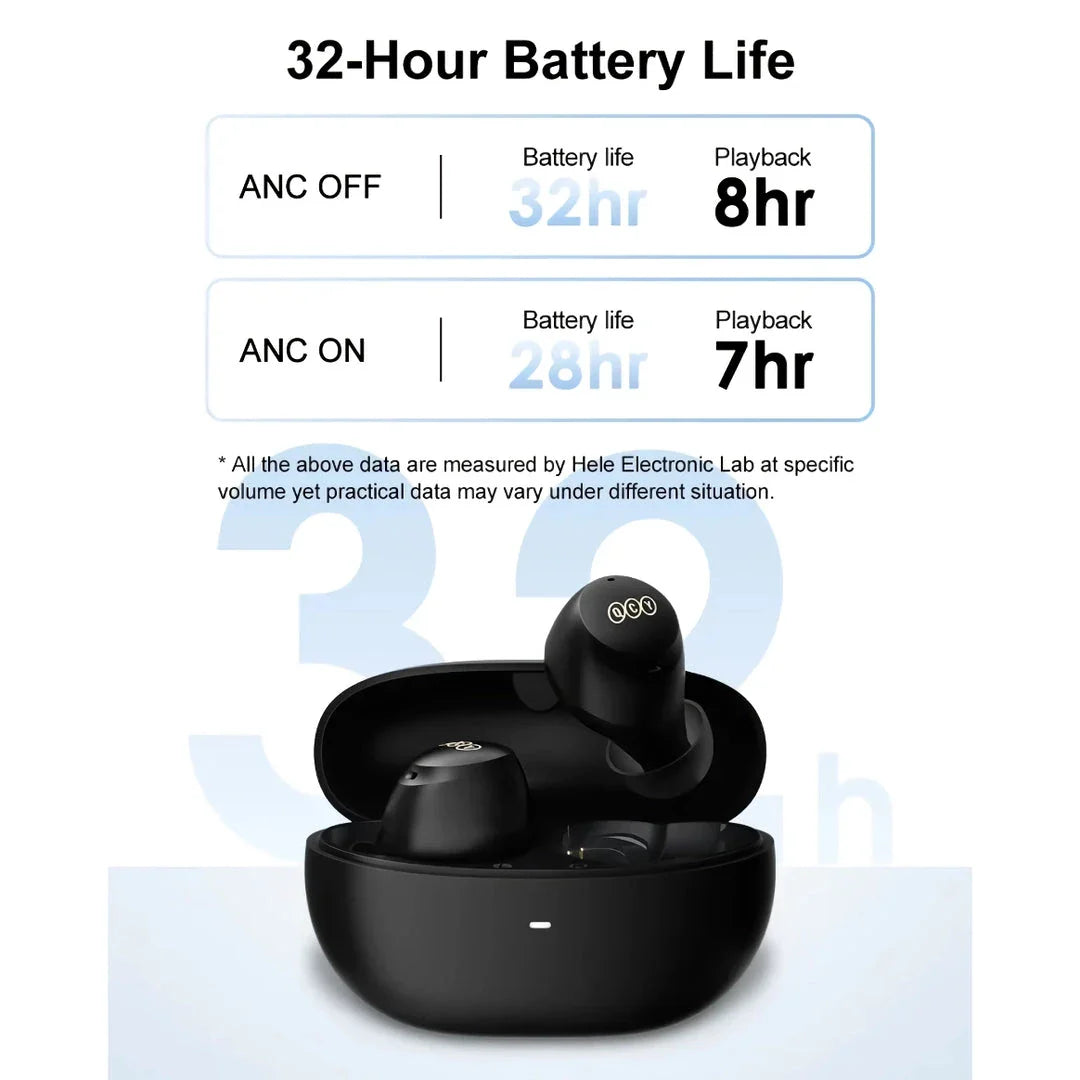 Sleek and comfortable HT07 hybrid noise-cancelling wireless earbuds with advanced features for an immersive audio experience