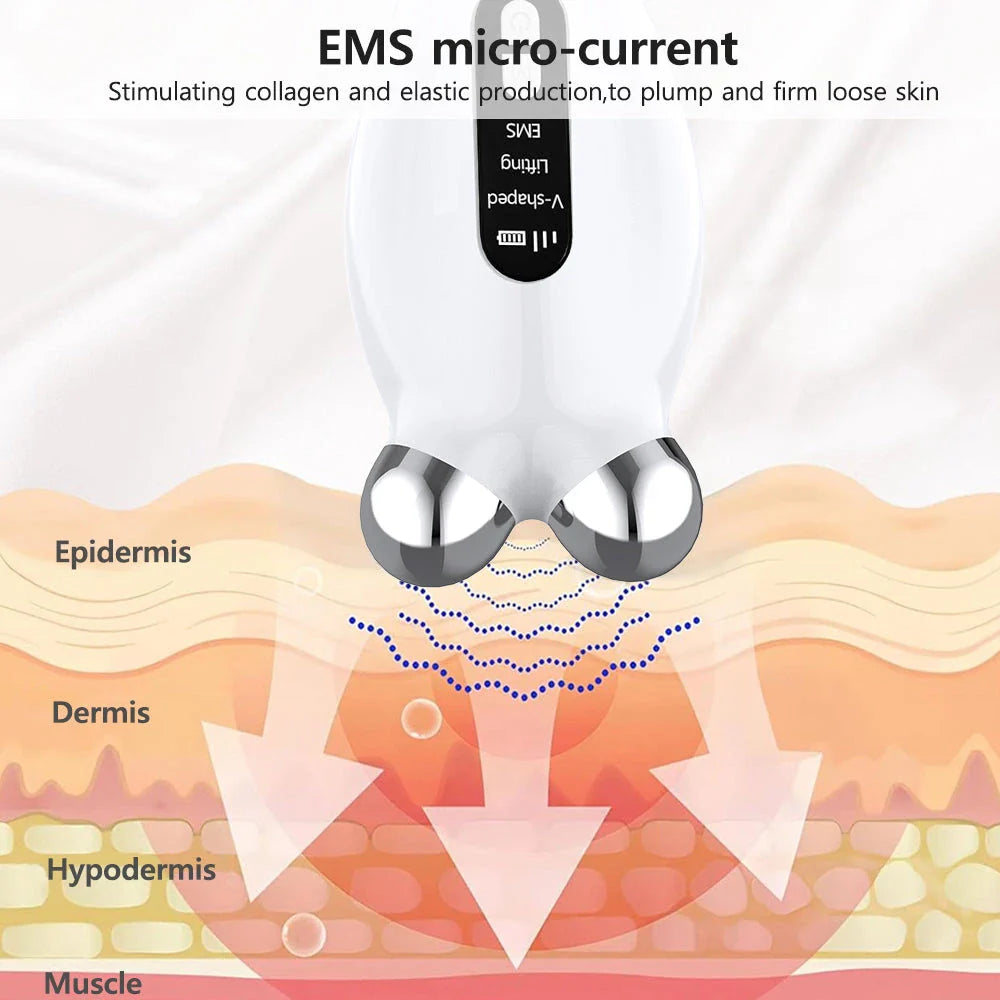 Professional Facial Microcurrent Roller for Lifting and Reducing Double Chin