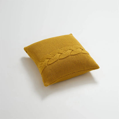 Cozy Nordic-inspired knit pillow cover with large twist design in multiple colors for stylish home decor