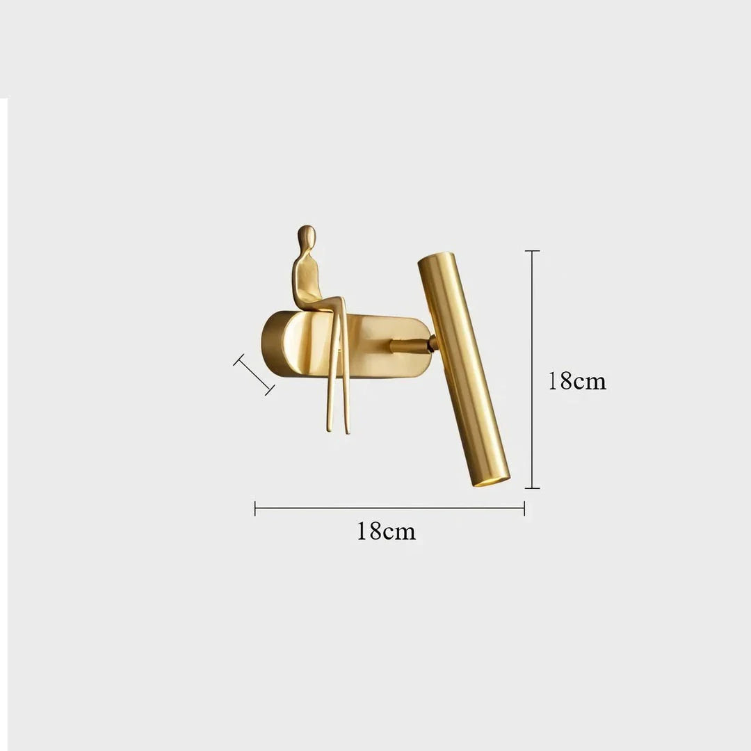 Stylish and versatile bedroom wall lamp with a sleek, postmodern design and a luxurious gold finish
