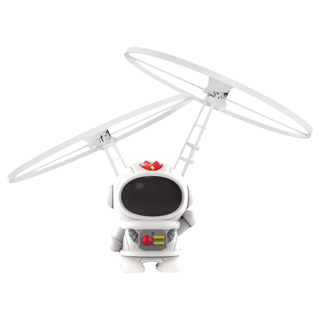Interactive Flying Astronaut Robot with vibrant LED lights, hand-controlled flight, and durable ABS construction