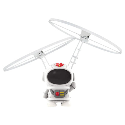 Interactive Flying Astronaut Robot with vibrant LED lights, hand-controlled flight, and durable ABS construction