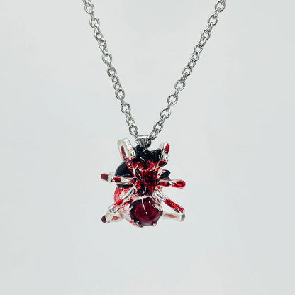 Handcrafted spider web heart pendant necklace with adjustable chain in various styles and colors