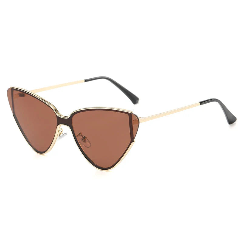 Fashionable steampunk-inspired cat eye sunglasses with gradient lenses and UV400 protection for men and women