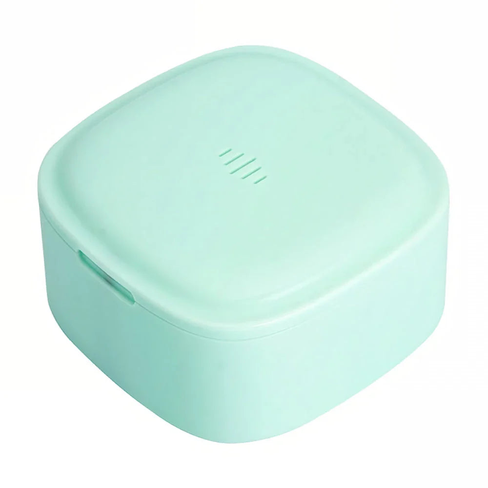 Magnetic Buckle Denture Care Box in Light Purple, a portable and durable storage solution for dental appliances and other items