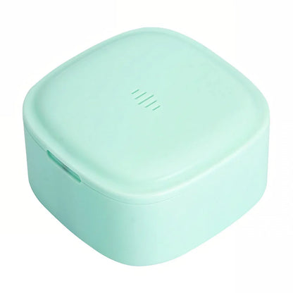 Magnetic Buckle Denture Care Box in Light Purple, a portable and durable storage solution for dental appliances and other items