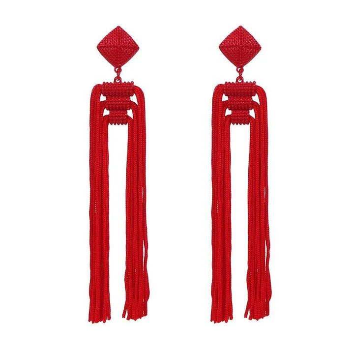 Elegant Bohemian Tassel Earrings with vintage-inspired charm and sophisticated metal finishes