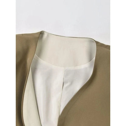 Women's full-length trench coat with lace-up waist, turn-down collar, and elegant full sleeves