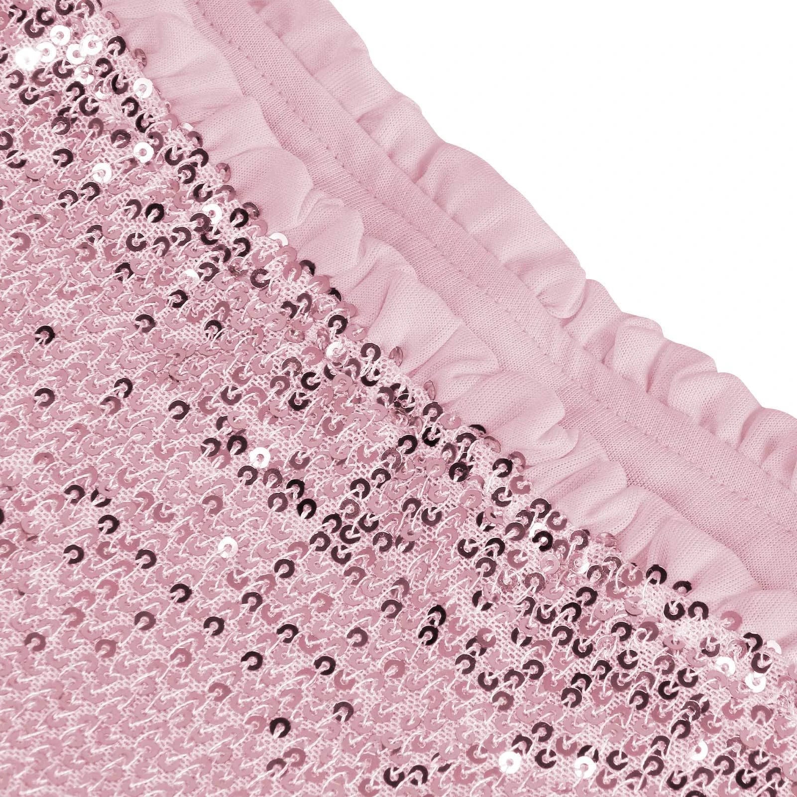 A shimmering sequin-embellished pleated skirt in a stylish rose red color, perfect for party nights and special occasions.