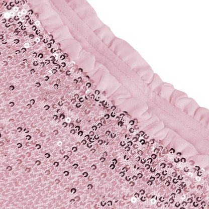 A shimmering sequin-embellished pleated skirt in a stylish rose red color, perfect for party nights and special occasions.