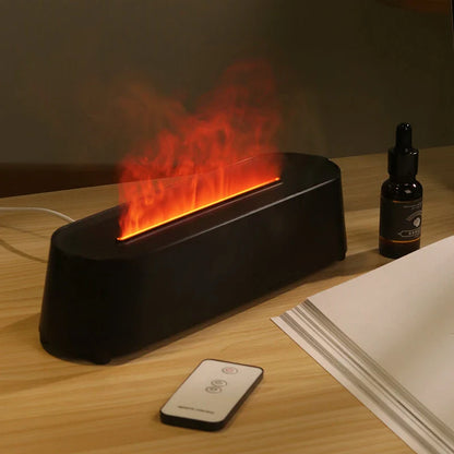 Flame Simulation Aromatherapy Diffuser with Realistic Flame Effect, Ultrasonic Humidifier, and Remote Control