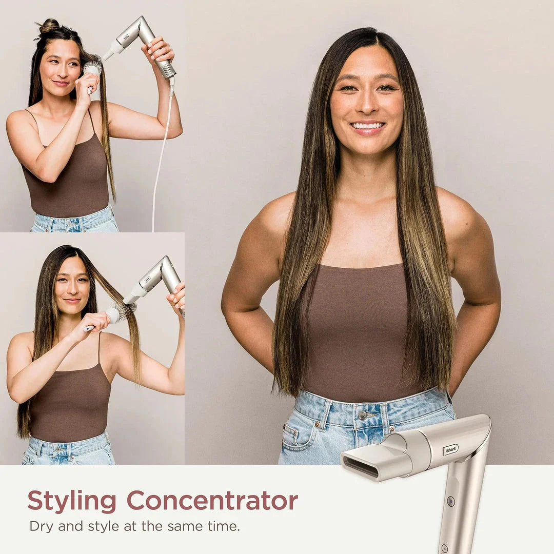 5-in-1 Professional Hair Styling Tool with Hair Dryer, Straightener, Curler, Comb, and Ionic Brush Capabilities