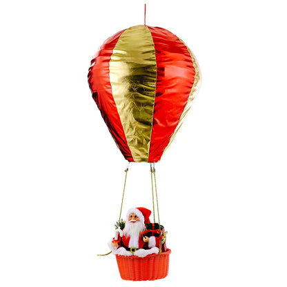 Festive Santa Hot Air Balloon Ceiling Decor - Premium vinyl and velvet construction with a mesmerizing lighting effect to elevate your holiday cheer