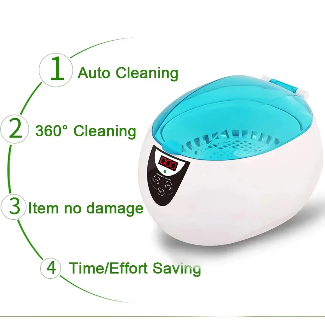 750ML Ultrasonic Jewelry Cleaner with 5 Timers for Cleaning Jewelry, Glasses, Watches, and More