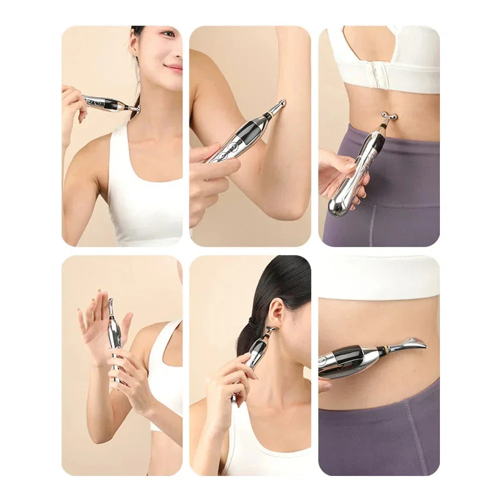 Electronic Acupuncture Massage Pen with adjustable intensity levels and multiple massage modes for targeted pain relief and muscle relaxation