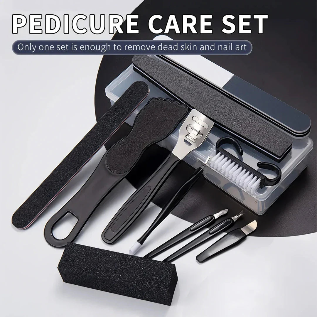 12-Piece Pedicure Care Set with Stainless Steel Tools for Removing Corns, Calluses, and Thick Nails for Smooth, Baby-Soft Feet