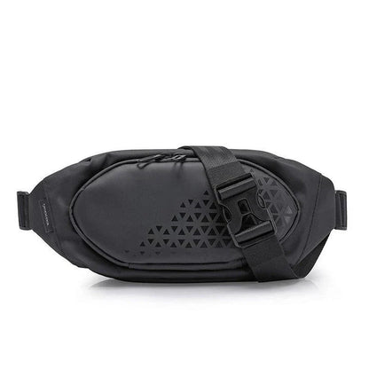 Trendha Mini Casual Sports Shoulder Bag in Black, featuring a compact yet roomy design, durable Oxford cloth construction, and waterproof protection.