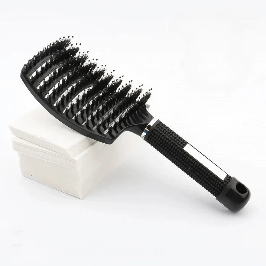 Curved Bristle Massage Comb for Detangling, Scalp Stimulation, and Healthy Hair Growth