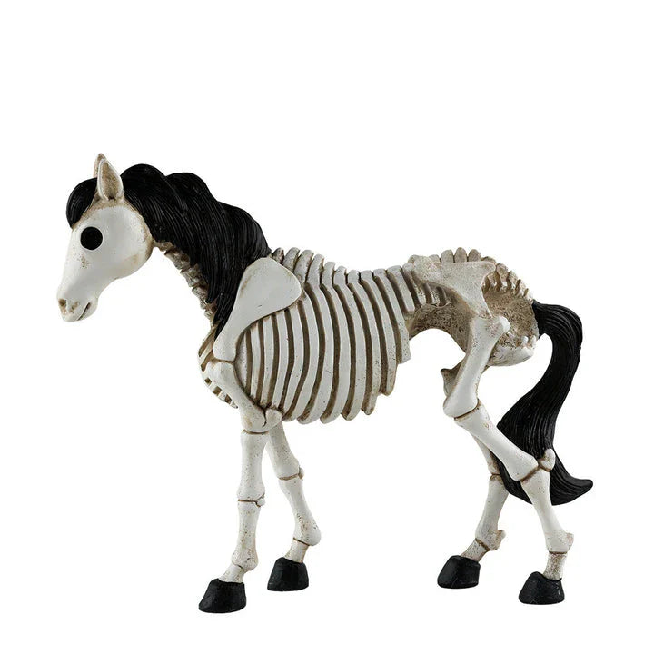 Skeleton Horse Ornament: Detailed resin decoration with a striking skeletal horse design for Halloween decor