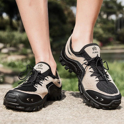 Couple Summer Hiking Outdoor Mesh Shoes with breathable mesh upper and rubber sole for comfortable outdoor adventures