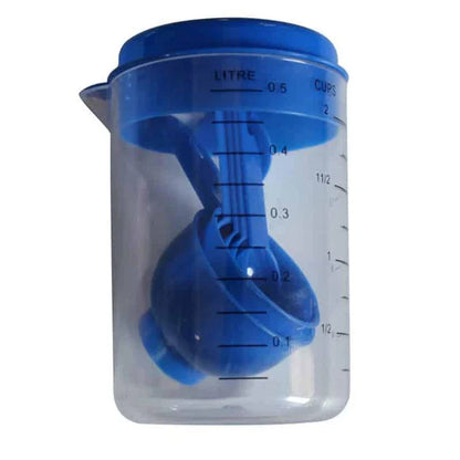 Premium 10-piece plastic measuring cups and spoons set with easy-to-read markings and durable construction.