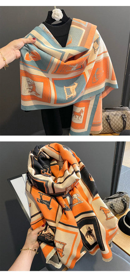 Elegant cashmere-blend scarf in a variety of colors, featuring a versatile design for warmth and cooling